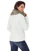 Women's Faux Fur Hooded Zip Quilted Puffer Jacket Lapel Parka Coat