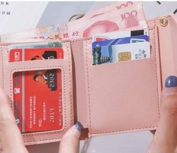 Cuarbes Womens Small Compact Bifold Leather Pocket Wallet Ladies Mini Purse