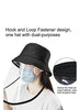 Women wearing full face bucket hat protective face shield with details