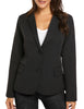 Womens Notched Lapel Pockets Button Work Office Blazer Jacket Suit