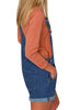 Women's Ripped Denim Bib Overall Shorts Raw Hem Shortall Jeans