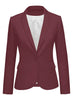 Womens Notched Lapel Pockets Button Work Office Blazer Jacket Suit