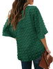 Women's Casual V Neck Bell Sleeve Blouse Pom Pom Loose Shirt Top