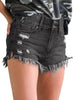 Women's Mid Rise Frayed Ripped Raw Hem Denim Jean Shorts