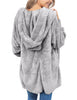 Women's Oversized Open Front Hooded Draped Pockets Cardigan Coat