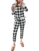 Women's Cozy Tie Dye Printed Knit Loungewear Two Piece Sweatsuits Long Joggers Pajamas Set