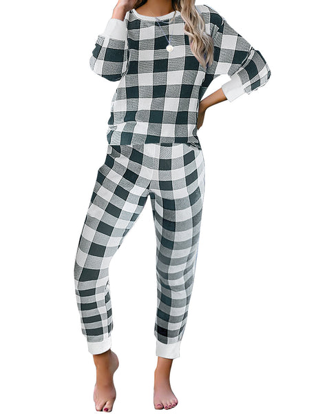 Women's Cozy Tie Dye Printed Knit Loungewear Two Piece Sweatsuits Long Joggers Pajamas Set