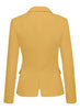 Womens Notched Lapel Pockets Button Work Office Blazer Jacket Suit