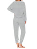 Women's Cozy Tie Dye Printed Knit Loungewear Two Piece Sweatsuits Long Joggers Pajamas Set