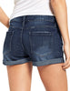 Women's High Waisted Rolled Hem Distressed Jeans Ripped Denim Shorts