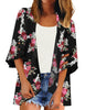 Women Open Front Loose Kimono Cardigan Mesh Bell Sleeve Beach Cover Up