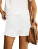 Women Summer High Waisted Sewn Cuffed Hem Buttons Denim Jean Shorts