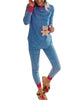 Women's Cozy Tie Dye Printed Knit Loungewear Two Piece Sweatsuits Long Joggers Pajamas Set