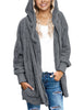 Women's Oversized Open Front Hooded Draped Pockets Cardigan Coat