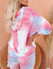 LookbookStore Women's Cozy Tie Dye Printed Knit Loungewear Two Piece Sweatsuits Long Joggers Pajamas Set