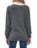 LookbookStore Women's Casual Fleece Turtleneck Long Sleeve Button Pullover Tops Sweatshirt