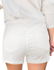 Women High Waisted Denim Shorts Ripped Button Fly Cuffed Jean Shorts