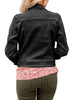 Black Women's Basic Long Sleeves Button Down Fitted Denim Jean Jackets