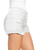 Women's High Waisted Rolled Hem Distressed Jeans Ripped Denim Shorts