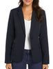 Womens Notched Lapel Pockets Button Work Office Blazer Jacket Suit