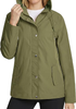 LookbookStore Women's Army Green Waterproof Lightweight Rain Jacket, Adjustable Hood Windbreaker Rain Coat for Hiking & Travel