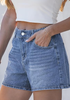LookbookStore Bay Blue High Waisted Baggy Wide Leg Denim Shorts Women Elastic Waist Mom Jorts 4