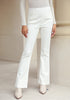 Bright White Women's Stretchy Bootcut Denim Pants High Waisted Flare Pants