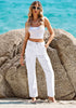 Brilliant White Women's Straight Leg Cargo Pants Casual Y2K High Waisted Styles