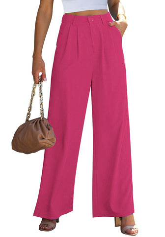 Magenta Women's High Waisted Wide Leg Business Work Pants