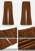 Cappuccino Brown Women's Bell Bottom Corduroy Flare High Waisted Front Seam Slacks