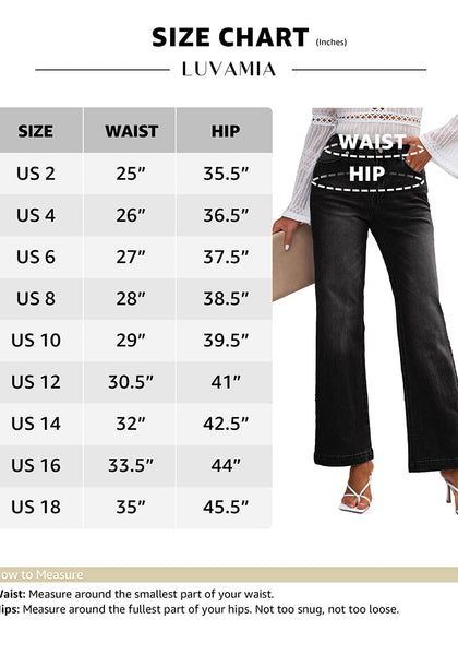 Black Women's High Waist 90s Wide Leg Stretchy Jean Pants