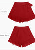 Luscious Red Women's High Waisted Ruffle Skort Elastic Waist Casual Shorts