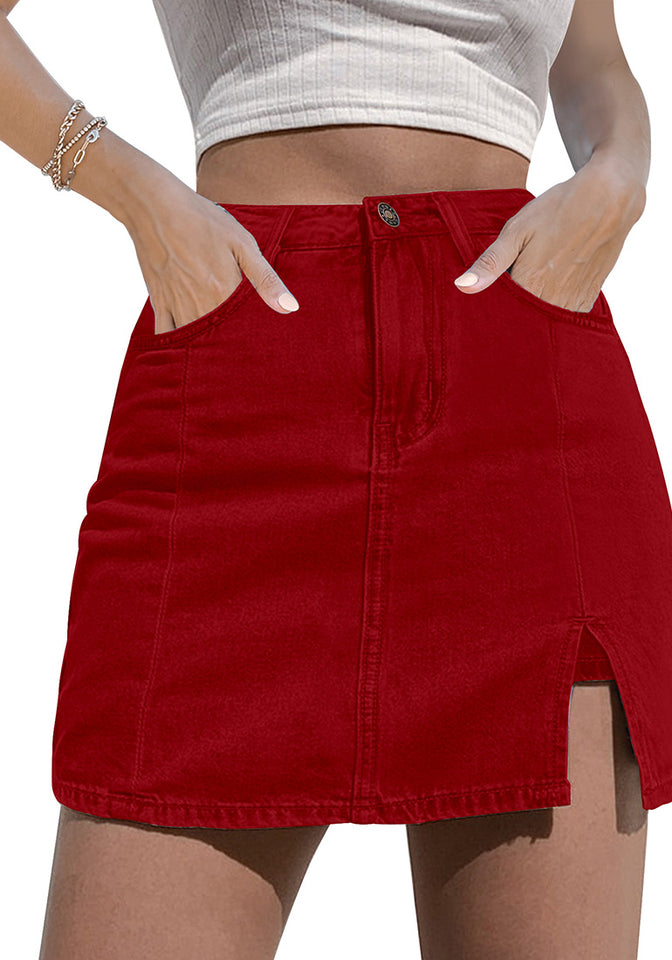 Women's Casual Denim Skirt High Waist Casual Mini Skirts – PinkQueenShop