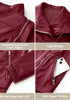 Wine Red Women's Faux Leather Long Sleeve Motorcycle Biker Warm Jacket