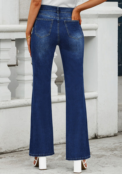 Nightfall Blue Women's Brief High Waisted Flex Breathable Straight Leg Denim Pant