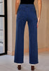 Lapis Storm Women's Baggy Denim High Waisted Straight Leg Fleece Lined Winter Pants