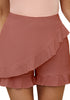 Canyon Rose Women's High Waist Flowy Elastic Waist Lightweight Skort Ruffle Shorts