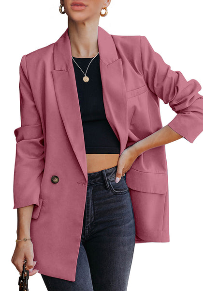 Desert Rose Blazer Jackets for Women Business Casual Outfits Work Office Blazers Lightweight Dressy Suits with Pocket