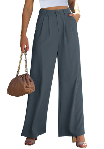 Folkstone Gray Women's High Waisted Wide Leg Business Work Pants