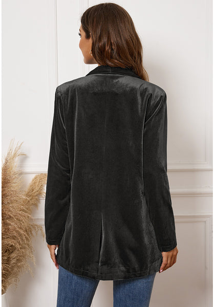 Espresso Women's Oversized Velvet Blazers Business Casual Suit Jacket