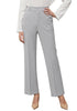 Gray Women's Business Casual High Waisted Straight Leg Stretchy Elastic Waist Trousers