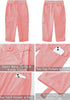 Pink Women's High Wasited Cargo Pants Cuffed Hem Elastic Waist Capri Pants With Pockets