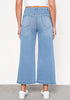 Lennox Blue Women's High Waisted Wide Leg Denim Cropped Jean Pants for Curvy