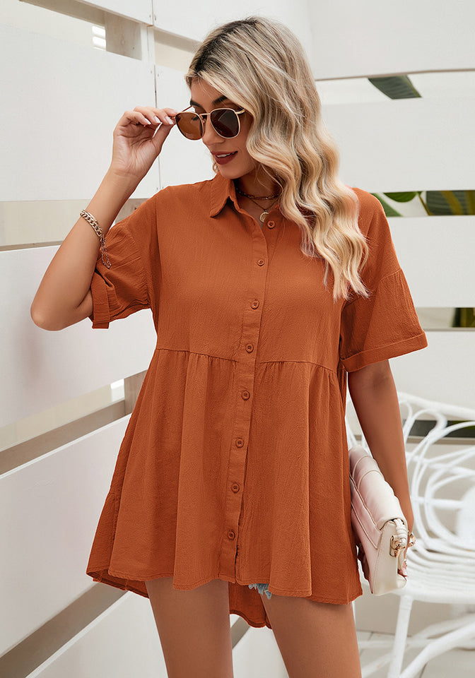 orange flowy top
