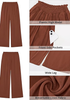 LookbookStore Women's Rust High Waisted Wide Leg Linen Pants Paper Bag Smocked Waist Casual Summer Beach Palazzo Pants