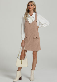Toasted Almond Women's Fashion Adjustable Straps Corduroy Overalls Pin   Lookbook Store