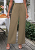 Khaki Women's High Waisted Wide Leg Business Work Pants