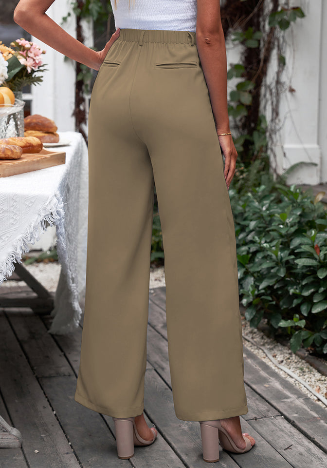 Khaki Women's High Waisted Wide Leg Business Work Pants – Lookbook Store