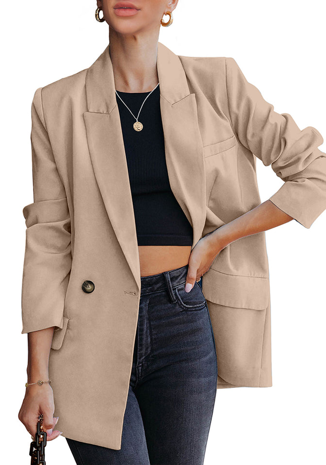 Olyvenn Trendy Blazers Elegant Suit Jacket for Women Business Work Office  Lightweight Lapel Collar Womens Suit Button Open Front Casual Short Sleeve Blazer  Jackets Slim Solid Slim Fit Yellow 6 - Walmart.com