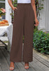 Chocolate Brown Women's High Waisted Wide Leg Business Work Pants